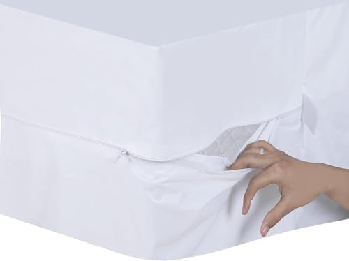 Feather Stitch Queen Mattress Encasement 100 Waterproof Zippered Protection