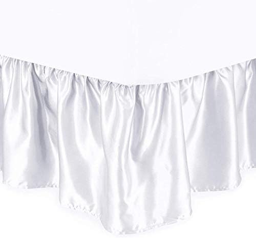 Soft Silky Satin Ruffled Bed Skirt for Twin XL