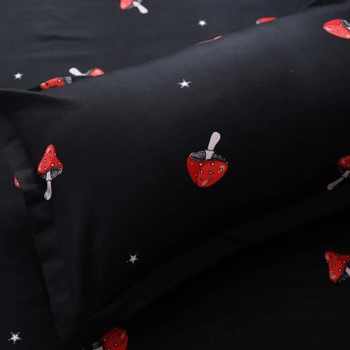 Lemfux Kids Duvet Cover Set with Tassels Black Red