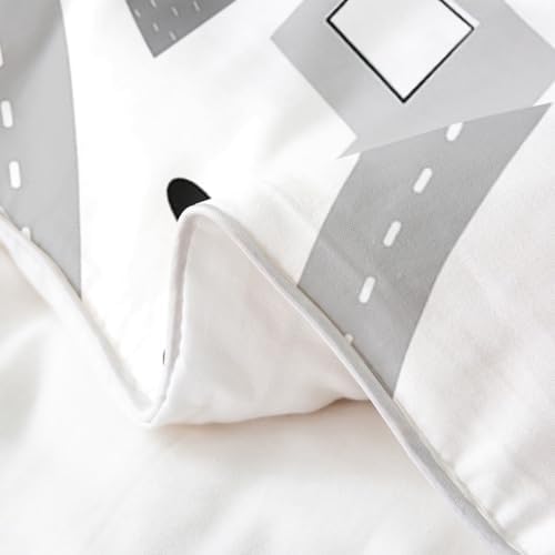 Erosebridal Organic Cotton Duvet Cover Set with Cartoon Excavator Print