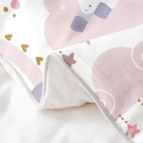 Castle Fairy Kids Unicorn Duvet Cover Set with Pillowcase 1