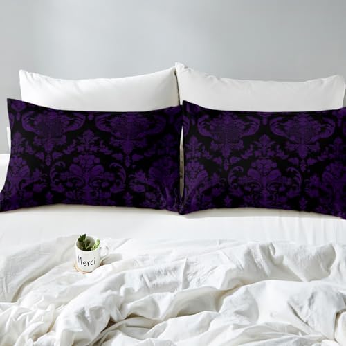 Feelyou Gothic Bohemian Damask Duvet Cover Set King Size