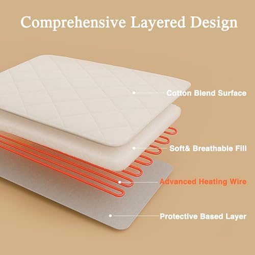 Beautyrest Heated Mattress Pad with 5 Heat Settings and Dual Comfort