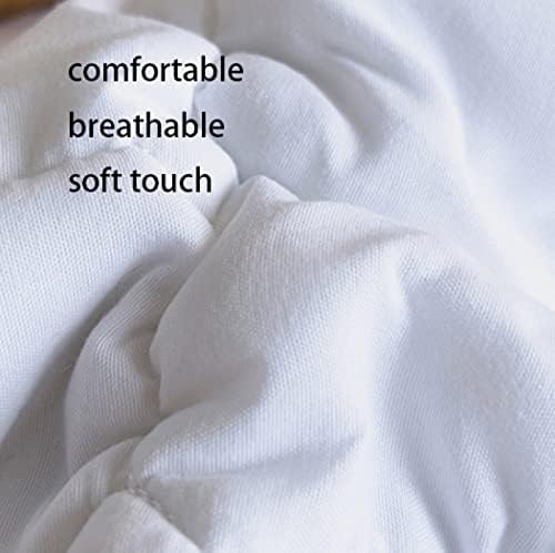 FCLDESHOP Fitted Bottom Sheet Quilted Polyester Mattress Pad Cover 150x200cm Pink