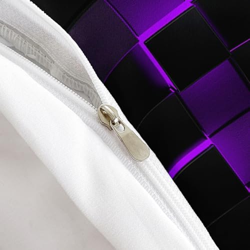 Geometric Violet Duvet Cover Set Twin Size 3PCS