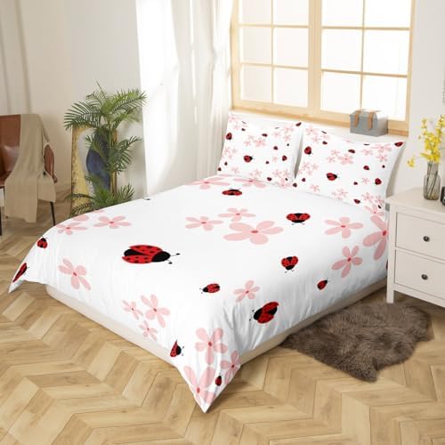 Castle Fairy Women Ladybug Duvet Cover Set Twin Size 2 Pieces