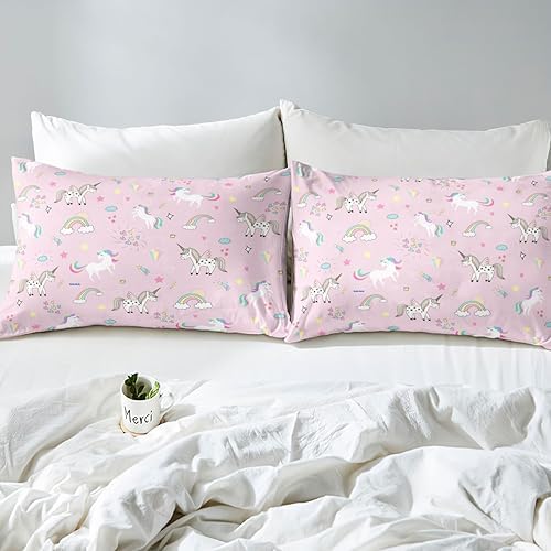 Feelyou Girls Unicorn Duvet Cover Set Full Size