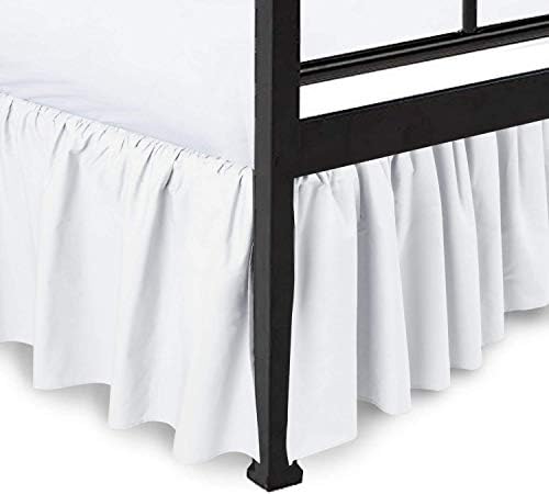 Soft Silky Satin Ruffled Bed Skirt for Twin XL