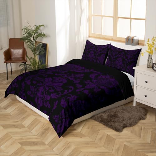 Feelyou Gothic Bohemian Damask Duvet Cover Set King Size