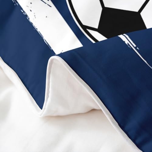 Feelyou Football Bedding Set Twin Size Duvet Cover Set Navy Blue