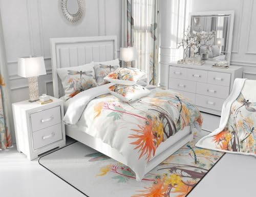 Castle Fairy Dragonfly Duvet Cover Set Queen Size 3Pcs 1