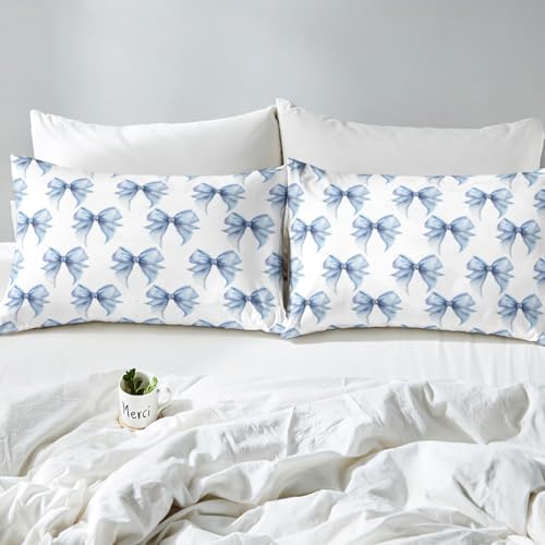Feelyou Girl Blue Bowknot Duvet Cover Set 1