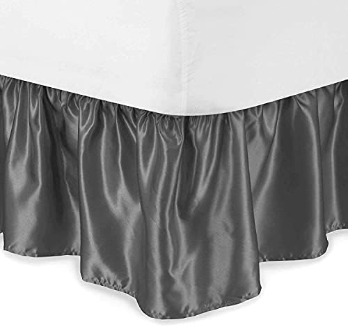 ABP Collection Ruffled Bed Skirt Dark Grey Twin XXL