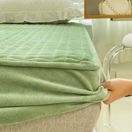 FCLDESHOP Deep Pocket Fleece Mattress Protector Pink 150x200cm