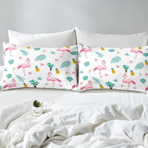 Feelyou Flamingo Duvet Cover Set Twin Size