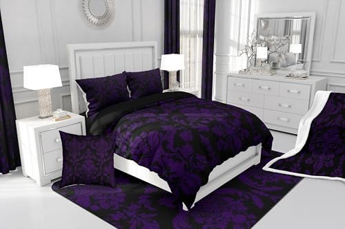 Feelyou Gothic Bohemian Damask Duvet Cover Set King Size