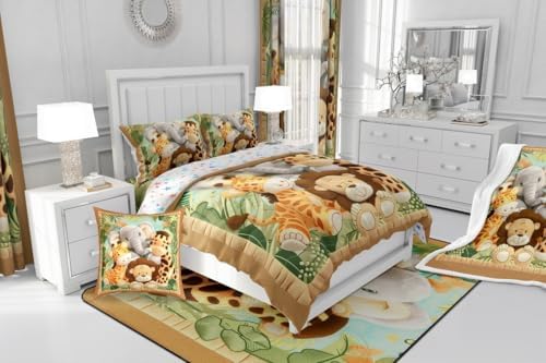 Feelyou Toddler Cartoon Animal Duvet Cover Set