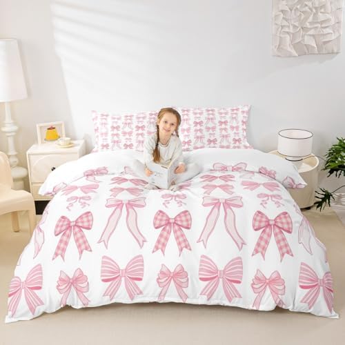 Manfei Bowknot Kids Duvet Cover Set Full Size