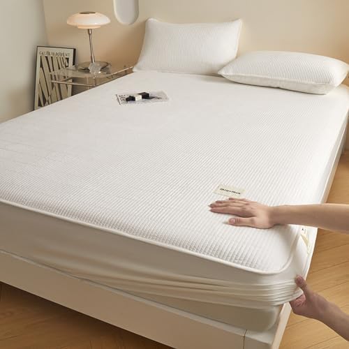 FCLDESHOP Pure Cotton Mattress Pad Cover 180x200cm 1