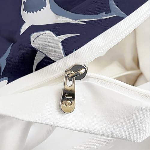 Shark Fish Print Kids Duvet Cover Set Twin