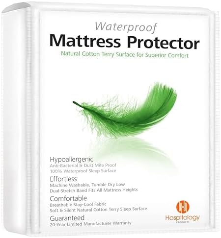 Hospitology Products Twin Mattress Protector Hypoallergenic Waterproof