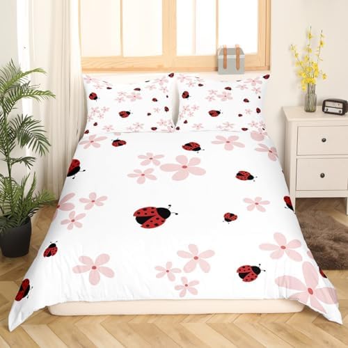 Castle Fairy Women Ladybug Duvet Cover Set Twin Size 2 Pieces