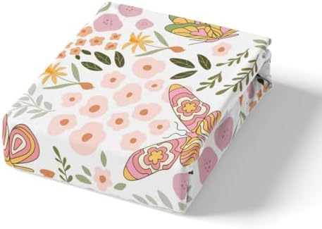 Feelyou Pink Butterfly Duvet Cover Set Twin Size 2Pcs