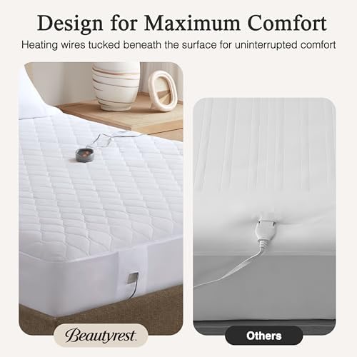 Beautyrest Heated Mattress Pad with 5 Heat Settings and Dual Comfort