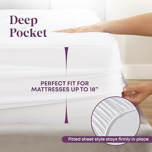 CirclesHome Twin Mattress Pad Pillow Top - 100 Cotton Ultra Plush
