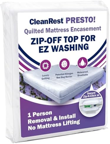 CleanRest Presto Full Mattress Encasement - Zip-Off Hypoallergenic