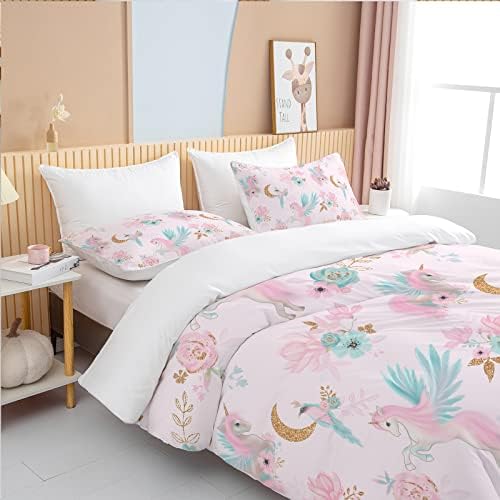 BEDMUST Unicorn Duvet Cover Set Twin
