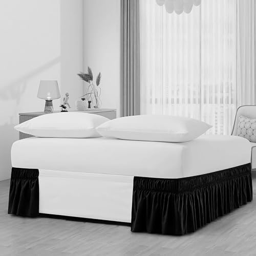 High Lane Bedding Full Bed Skirt with 15 Drop - Black