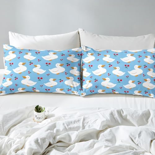 Feelyou Cartoon Duck Duvet Cover Set Queen Size
