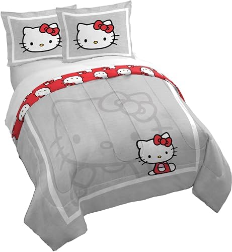 Jay Franco Hello Kitty Duvet Cover Set - Grey Full