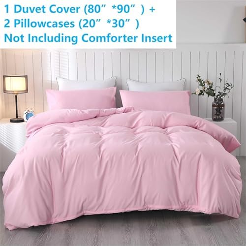SDIII Light Pink Duvet Cover Set with 2 Pillowcases
