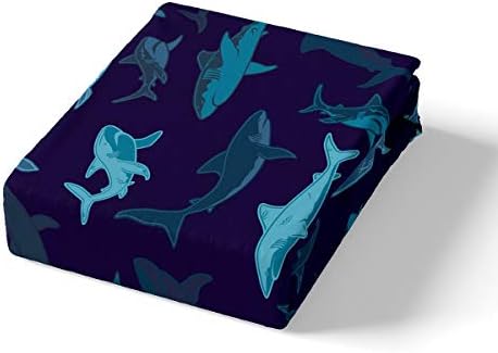Erosebridal Sharks Bedding Set 3Pcs Queen Navy Blue