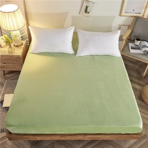 FCLDESHOP Flannel Mattress Pad Cover Deep Pocket 150x200cm
