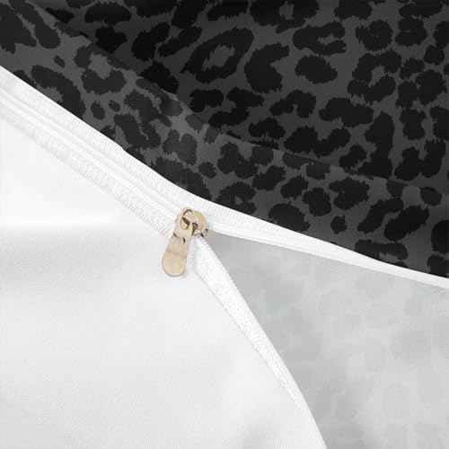 Manfei Leopard Print Duvet Cover Set Queen Size