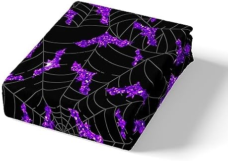 Castle Fairy Purple Glitter Bat Duvet Cover Set Twin Size 1