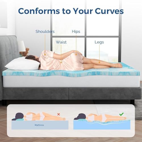 Simple Deluxe Gel Memory Foam Mattress Topper Queen 1