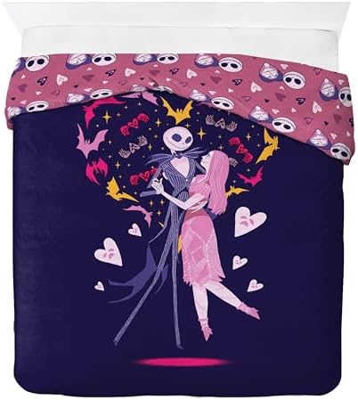 Jay Franco Duvet Cover Set - 3 Piece Purple Nightmare Before Christmas Full
