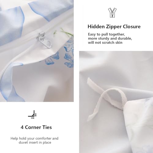 Jolusere Blue Bow Duvet Cover Set Kids 3 Pieces