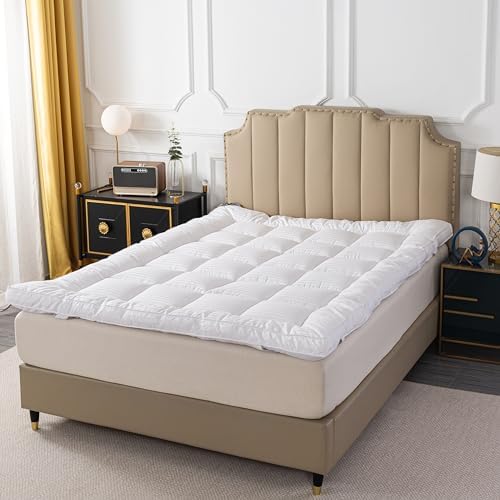 BEIVIG Extra Thick Plush Mattress Topper with Down Alternative Fill