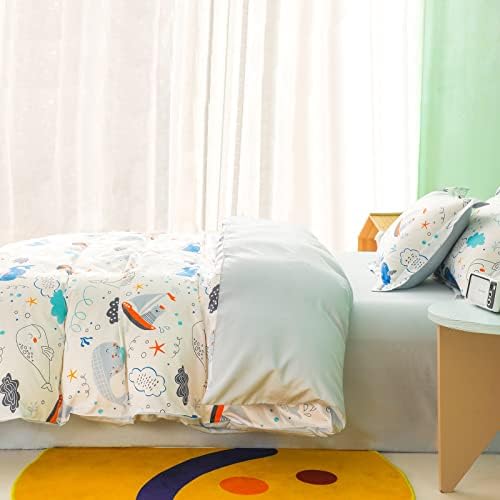 SimpleOpulence 4-Piece Organic Cotton Duvet Set for Kids