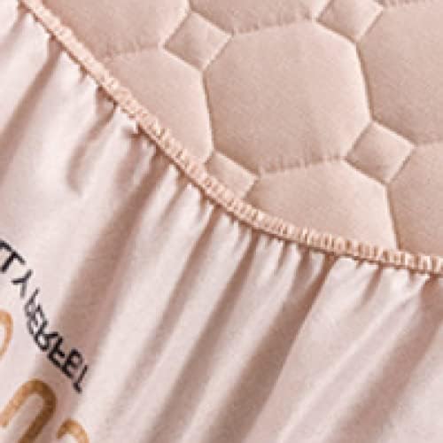 FCLDESHOP Mattress Protector Fitted Sheet 180x220cm Beige