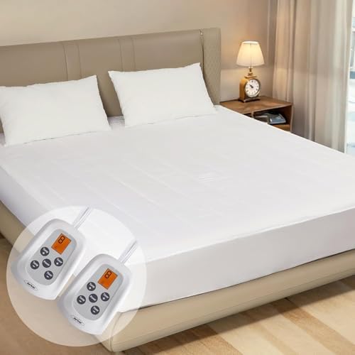 Sunvivi King Electric Heated Mattress Pad with Dual Controller