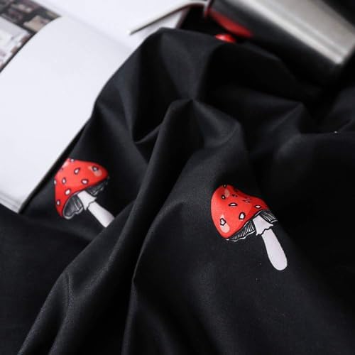 Lemfux Kids Duvet Cover Set with Tassels Black Red