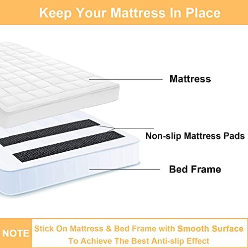 KAEGREEL Non Slip Mattress Pad 3m x 11cm Hook Loop Tape