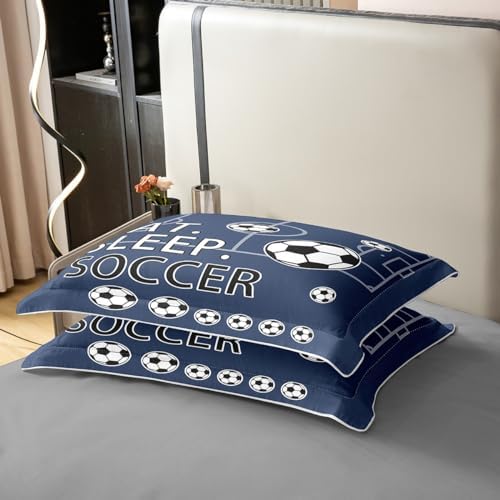 Feelyou Navy Blue Soccer Duvet Cover Set