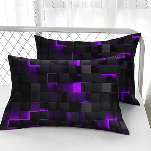 Geometric Violet Duvet Cover Set Twin Size 3PCS